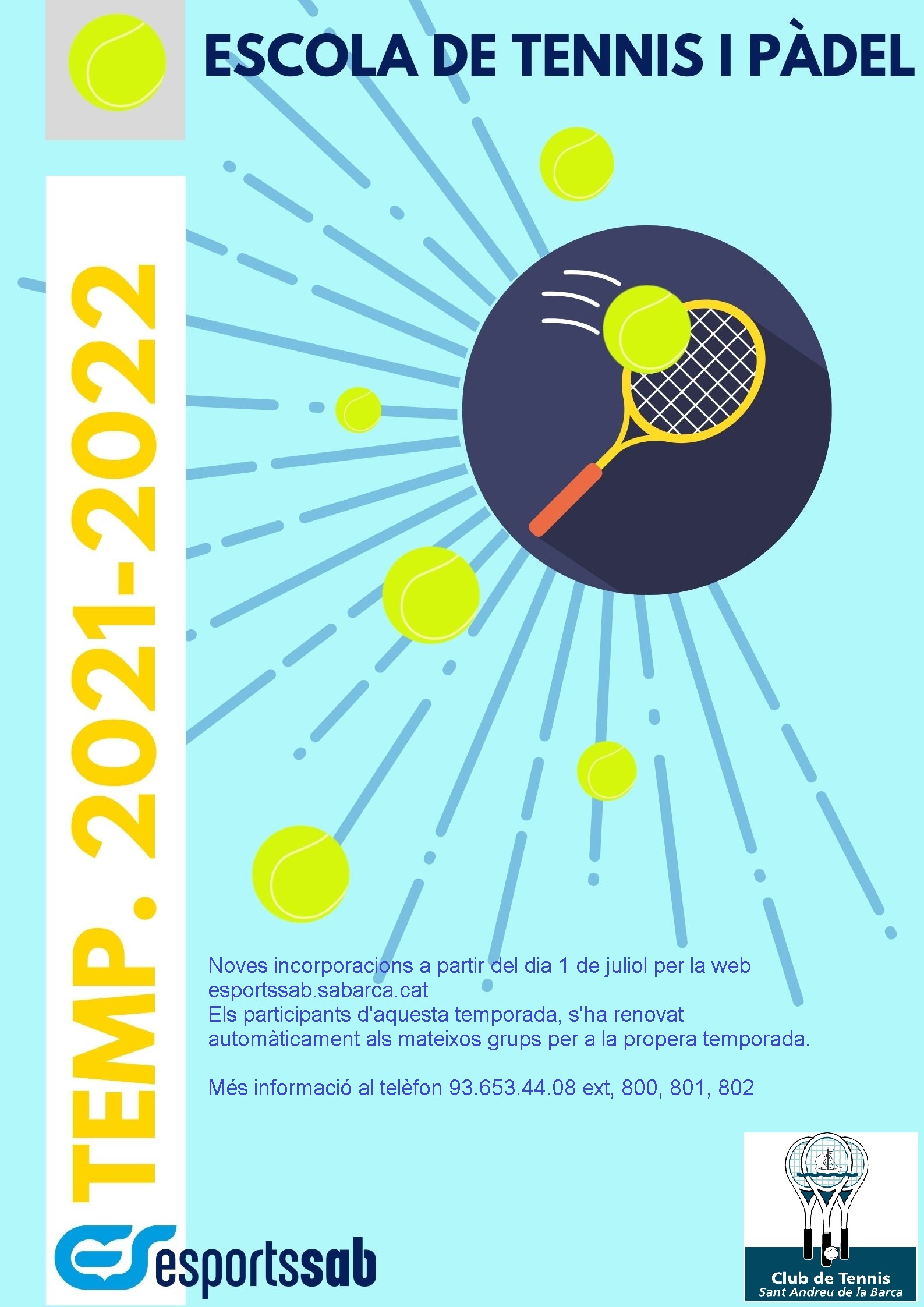 Escola de tennis i pàdel temp. 2021/2022
